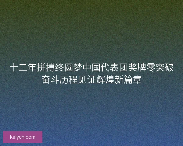 十二年拼搏终圆梦中国代表团奖牌零突破奋斗历程见证辉煌新篇章